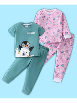 BLUSHES - Animal & Penguin Printed T-shirt & Joggers (Set of 2)
