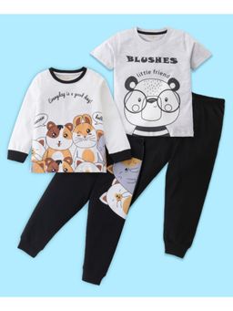 BLUSHES - Panda & Hamster Printed T-shirt & Joggers (Set of 2)
