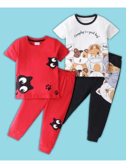 BLUSHES - Cat & Hamster Printed T-shirt & Joggers (Set of 2)