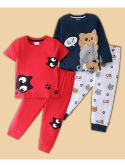 BLUSHES - Cats Printed T-shirt & Joggers (Set of 2)