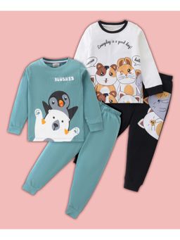 BLUSHES - Penguin & Hamster Printed T-shirt & Joggers (Set of 2)