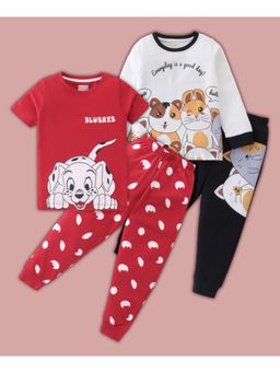 BLUSHES - Puppy & Hamster Printed T-shirt & Joggers (Set of 2)