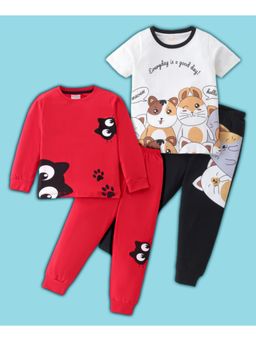 BLUSHES - Cats & Hamster Printed T-shirt & Joggers (Set of 2)