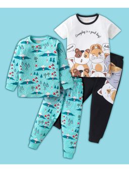 BLUSHES - Snow Man & Hamster Printed T-shirt & Joggers (Set of 2)