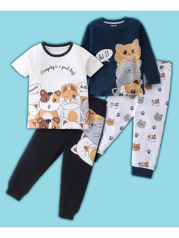 BLUSHES - Cats & Hamster Printed T-shirt & Joggers (Set of 2)
