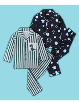 BLUSHES - Striped Coordinating & Star Printed Shirt & Pyjama (Set of 2)