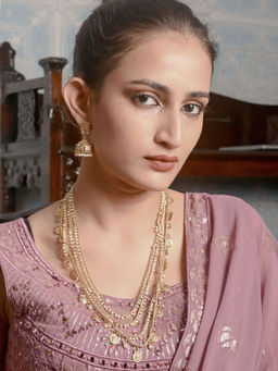 Odette - White Three Layered Bridal Necklace Set