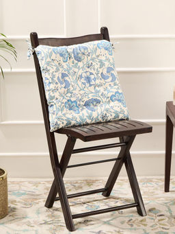 Fabindia - Blue Cotton Wabisabi Printed Chair Pad