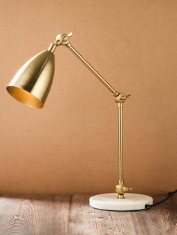 Fabindia - Gold Metal Study Table Lamp
