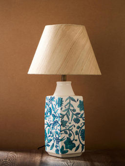 Fabindia - Teal Ceramic Bedside Table Lamp