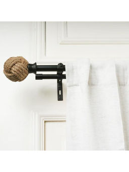 The Decor Mart - Window Casa Adjustable Double Curtain Rod Black