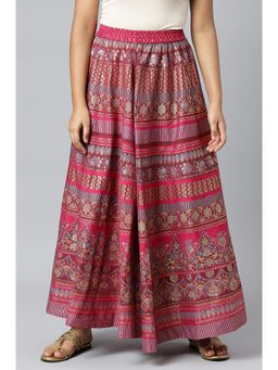 Aurelia - Pink Foil Print Circular Skirt
