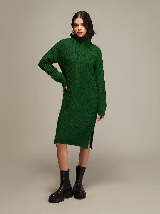 green emerald velvet dress Green Envy Sweater Dress – Sis and Me Boutique main image 0