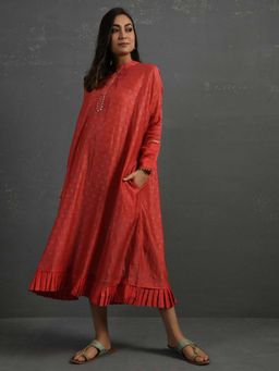 Sonal Kabra - Women Red Chanderi A-Line Kurta