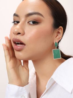 Sohi - Gold Plated Party Designer Stone Drop Earring for Women