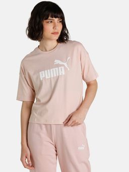 Puma - Ess Cropped Logo Women Pink T-shirt