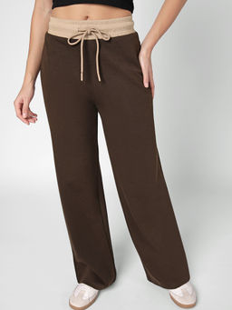Bewakoof - Women's Chocolate Brown Wide Leg Trackpant