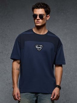 The Souled Store - Official Superman Blue Suit Men Oversized T-Shirt