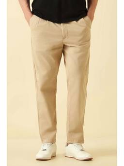 Allen Solly - Men Light Khaki Solid Casual Trousers