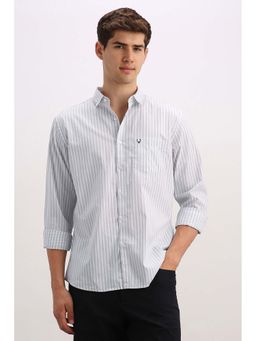 Allen Solly - Men White Stripe Full Sleeves Casual Shirt