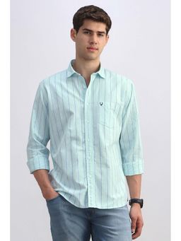 Allen Solly - Men Aqua Stripe Full Sleeves Casual Shirt