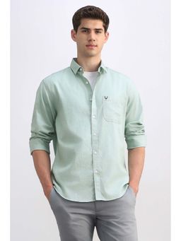 Allen Solly - Men Light Blue Solid Full Sleeves Casual Shirt
