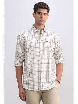 Allen Solly - Men White Check Full Sleeves Casual Shirt