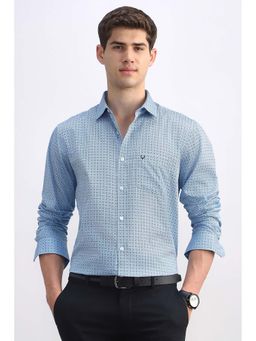 Allen Solly - Men Light Blue Print Full Sleeves Casual Shirt