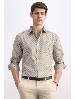 Allen Solly - Men Beige Print Full Sleeves Casual Shirt