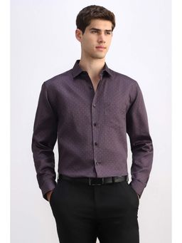 Allen Solly - Men Purple Print Full Sleeves Formal Shirt