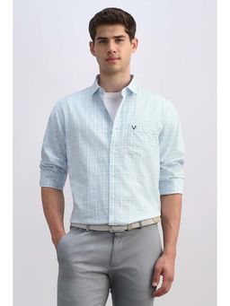 Allen Solly - Men Light Blue Check Full Sleeves Casual Shirt
