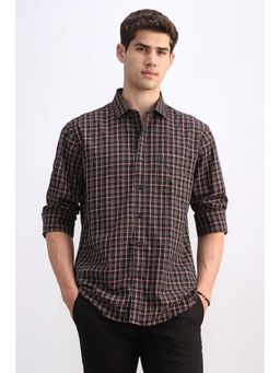Allen Solly - Men Black Check Full Sleeves Casual Shirt