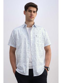 Allen Solly - Men White Print Half Sleeves Casual Shirt