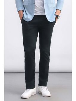 Allen Solly - Men Navy Blue Textured Casual Trousers