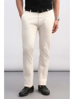 Allen Solly - Men Off White Textured Casual Trousers