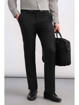 Allen Solly - Men Black Solid Formal Trousers
