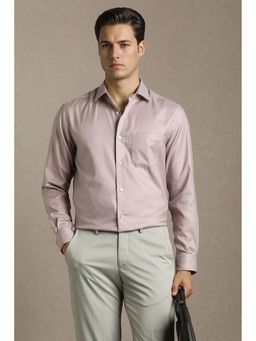 Louis Philippe - Men Lilac Textured Full Sleeves Formal Shirt