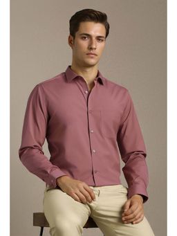 Louis Philippe - Men Mauve Solid Full Sleeves Formal Shirt