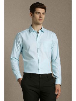 Louis Philippe - Men Light Blue Slim Fit Check Full Sleeves Formal Shirt