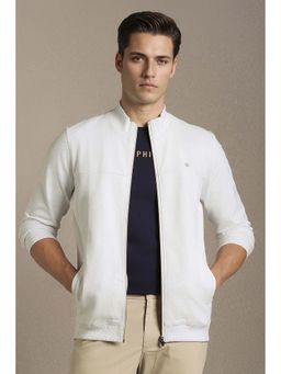 Louis Philippe - Men Casual White Textured Jacket