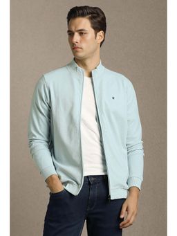 Louis Philippe - Men Casual Light Blue Textured Jacket