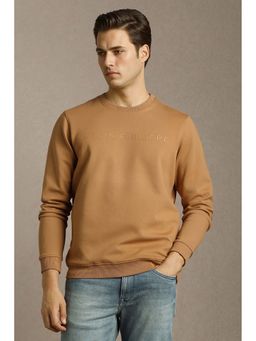 Louis Philippe - Men Casual Tan Graphic Print Sweatshirt