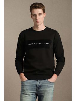 Louis Philippe - Men Casual Black Graphic Print Sweatshirt