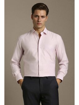 Louis Philippe - Men Pink Check Full Sleeves Formal Shirt