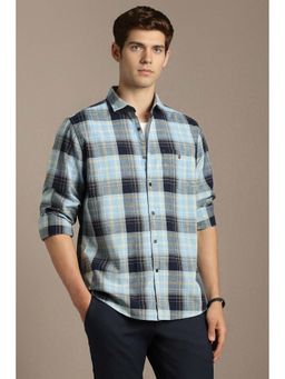 Louis Philippe - Men Light Blue Slim Fit Check Full Sleeves Casual Shirt
