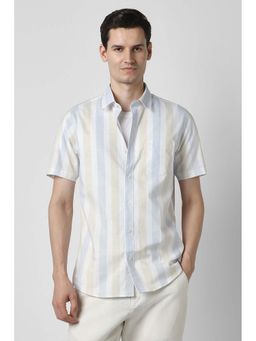 Peter England - Men Multi Colour Slim Fit Stripe Shirt