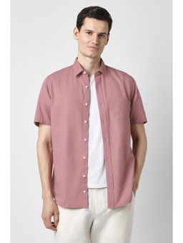 Peter England - Men Pink Slim Fit Solid Shirt