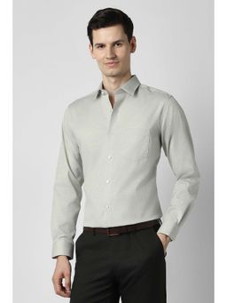Peter England - Men Grey Regular Fit Shirt