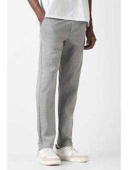 Van Heusen - Men Grey Solid Slim Fit Trousers