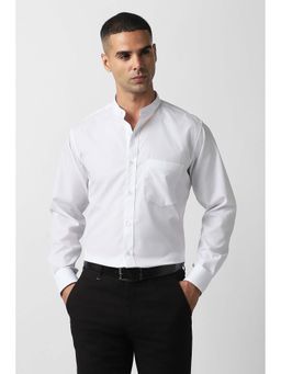 Van Heusen - Men White Solid Full Sleeves Formal Shirt